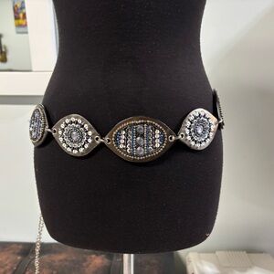 ❤️Chico’s Celestial Mosaic Silver Chain Belt